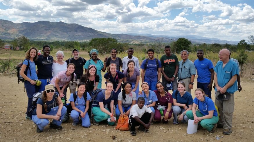 GW Scholars taking a group picture abroad