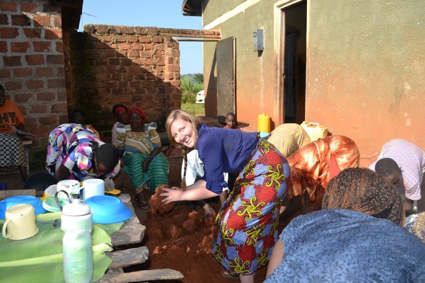 GW Student handling clay