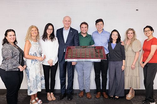 IMP Staff with Jeffrey S. Akman, MD, and Akman Scholarship recipients from the MD Class of 2023