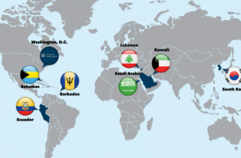World map showing IMP program student locations