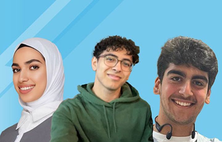 From left to right: Shaikhah Mohammed, Abduallah Al Ali, and Mohamed Dashti